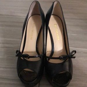 Enzo Angiolini Black Peeptoe Pumps Size 6 M
